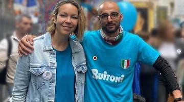 Da Milano a Napoli in bicicletta per festeggiare lo scudetto e sostenere il Santobono /foto