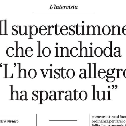 Intervista al testimone sul quotidiano: La Repubblica<br />&copy; La Repubblica